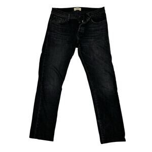 BALDWIN 32x28 Jeans Denim Henley Selvedge 'Black' Slim Straight StretcButton Fly